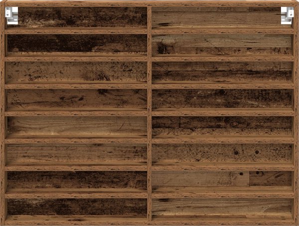 vidaXL Βιτρίνα Τοίχου από Μασίφ Παλαιό Ξύλο, 100x8.5x75 εκ.