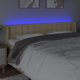 vidaXL Zaglowek do lozka z LED, kremowy, 203x16x78/88 cm, tkanina