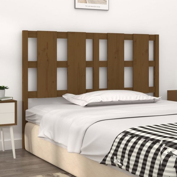 vidaXL Κεφαλάρι κρεβατιού, καφέ μέλισσα, 125,5x4x100 εκ., πεύκο