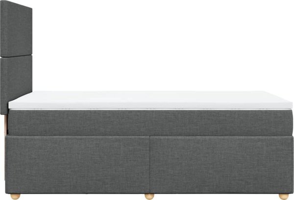 vidaXL Κρεβάτι κοντινεντάλ με στρώμα, σκουρόχρωμο γκρι ύφασμα 100x200 εκ