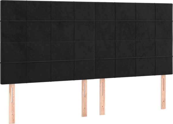 vidaXL Κρεβάτι Continental με στρώμα, μαύρο βελούδο 180x200 cm