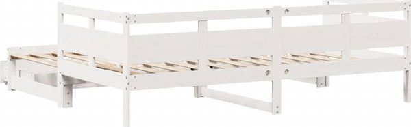 vidaXL Καναπές-Κρεβάτι με Συρτάρια, Λευκός, 90x200 cm, Πεύκο