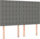 vidaXL Κρεβάτι κοντινεντάλ 140x200 cm υφασμάτινο σκούρο γκρι
