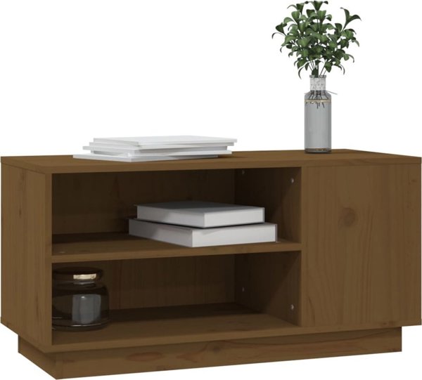 vidaXL Ντουλάπι για TV, μέλι καφέ, 80x35x40,5 εκ., μασίφ ξύλο πεύκου