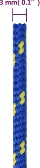 vidaXL Ναυτικό Σχοινί Μπλε, 3 mm, 250 m, πολυπροπυλένιο
