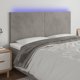 vidaXL Κεφαλάρι Κρεβατιού με LED, Ανοιχτό Γκρι Αφρός 160x5x118/128 εκ.