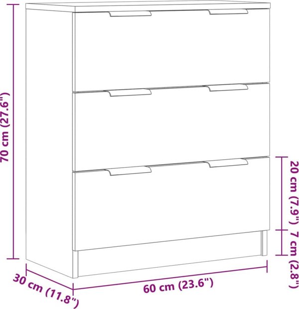 vidaXL Ντουλάπι από παλιά ξυλεία 60x30x70 cm