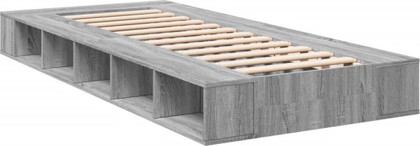 vidaXL Κάframe κρεβατιού, γκρι δρυς Sonoma, 100x200 εκ., υλικό μοριοσανίδας