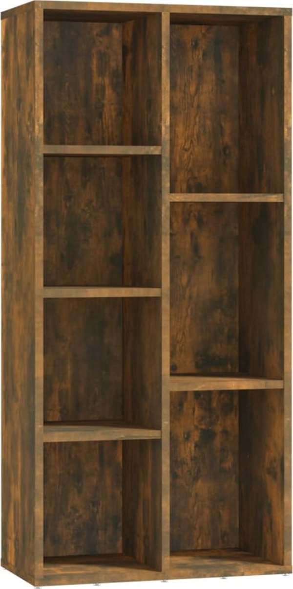 vidaXL Ράφι βιβλιοθηκών, καπνισμένο δρυς, 50x25x106 cm
