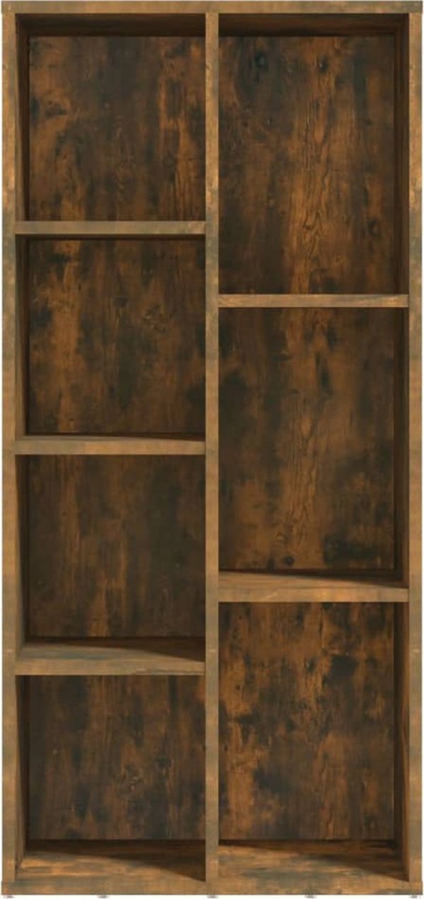 vidaXL Ράφι βιβλιοθηκών, καπνισμένο δρυς, 50x25x106 cm