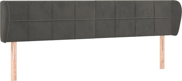 vidaXL Κεφαλάρι ουζάκ, σκούρο γκρι, 203x23x78/88 εκ., βελούδο