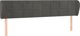 vidaXL Κεφαλάρι ουζάκ, σκούρο γκρι, 203x23x78/88 εκ., βελούδο