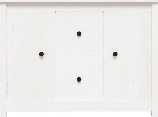 vidaXL Komoda, biala, 100x35x74 cm, lite drewno sosnowe