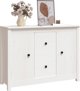 vidaXL Komoda, biala, 100x35x74 cm, lite drewno sosnowe