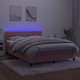 vidaXL Κρεβάτι kontynentalne με στρώμα και LED, ροζ βελούδο 140x200 cm