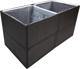 vidaXL Donica ogrodowa, czarna, 157x80x80 cm, rattan PE