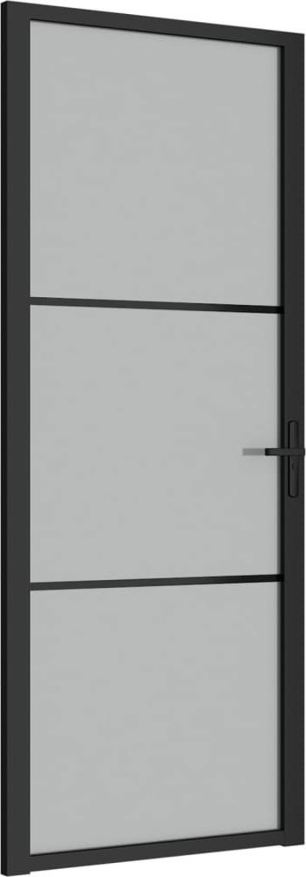 vidaXL Drzwi wewnetrzne, 83x201,5 cm, czarne, matowe szklo i aluminium