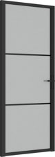 vidaXL Drzwi wewnetrzne, 83x201,5 cm, czarne, matowe szklo i aluminium