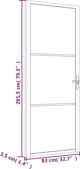 vidaXL Drzwi wewnetrzne, 83x201,5 cm, czarne, matowe szklo i aluminium