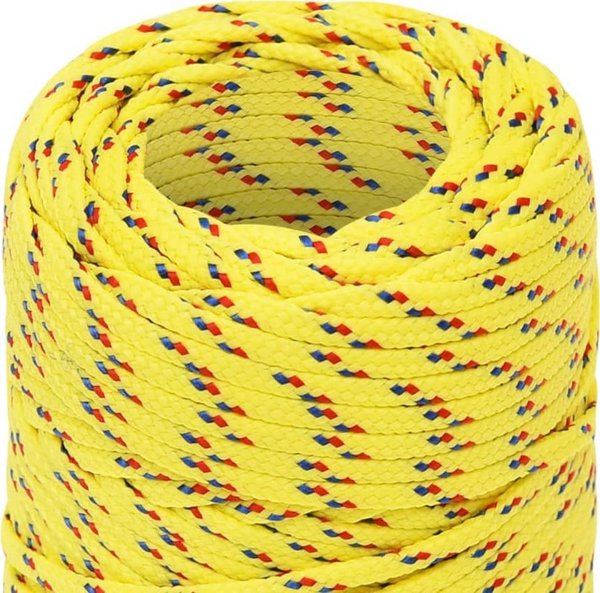 vidaXL Ναυτική γραμμή κίτρινη, 2 mm, 100 m, πολυπροπυλένιο