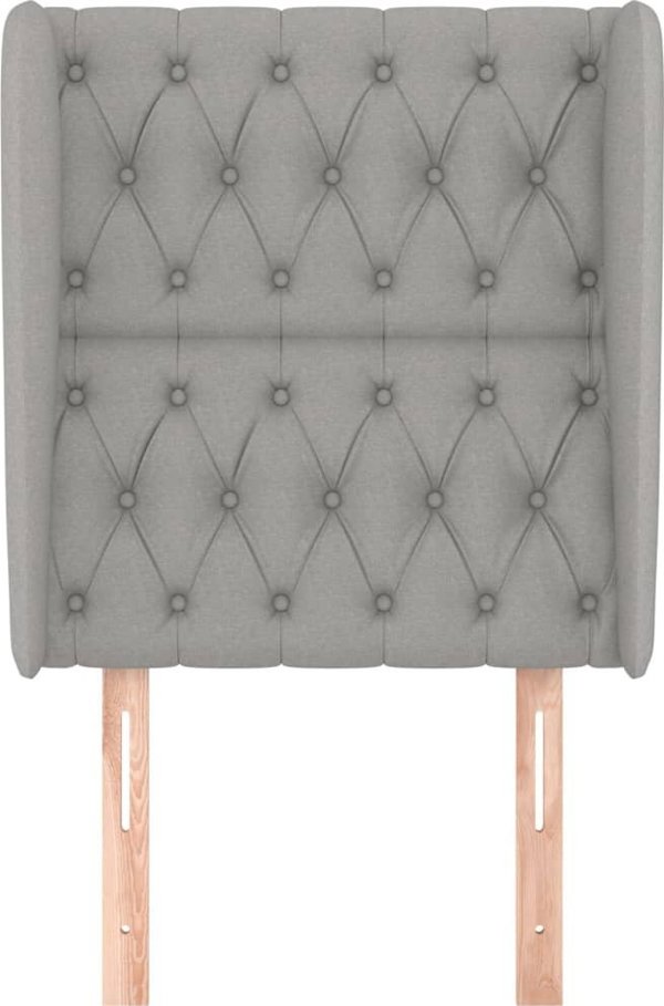 vidaXL Zaglowek uszak, jasnoszary, 83x23x118/128 cm, tkanina