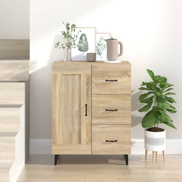 vidaXL Komoda, δρυς Sonoma, 69,5x34x90 cm, υλικό ξύλου