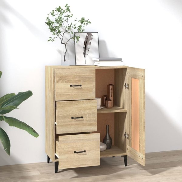 vidaXL Komoda, δρυς Sonoma, 69,5x34x90 cm, υλικό ξύλου