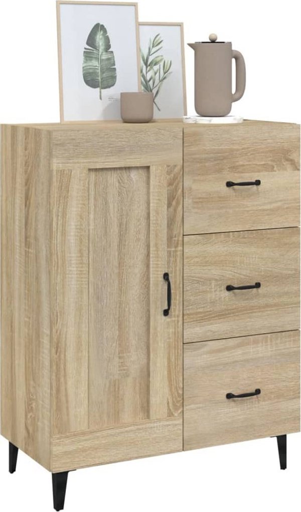 vidaXL Komoda, δρυς Sonoma, 69,5x34x90 cm, υλικό ξύλου