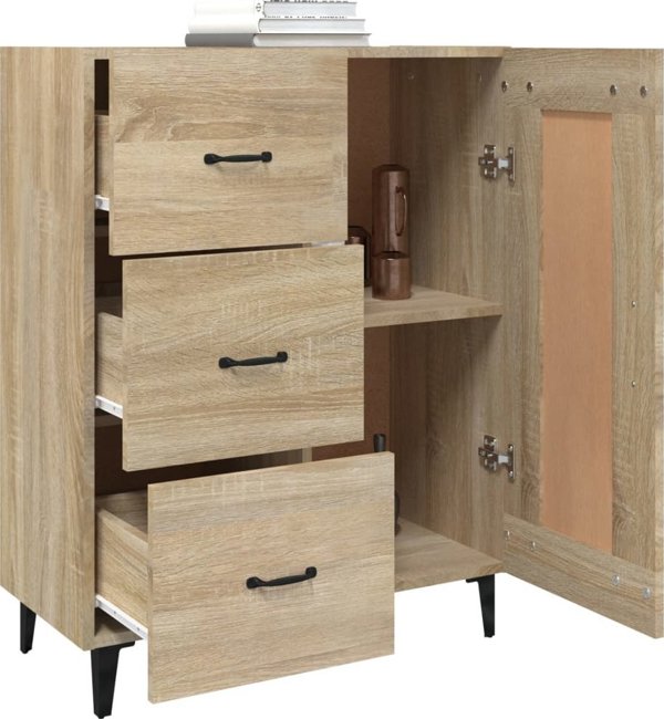 vidaXL Komoda, δρυς Sonoma, 69,5x34x90 cm, υλικό ξύλου