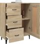 vidaXL Komoda, δρυς Sonoma, 69,5x34x90 cm, υλικό ξύλου