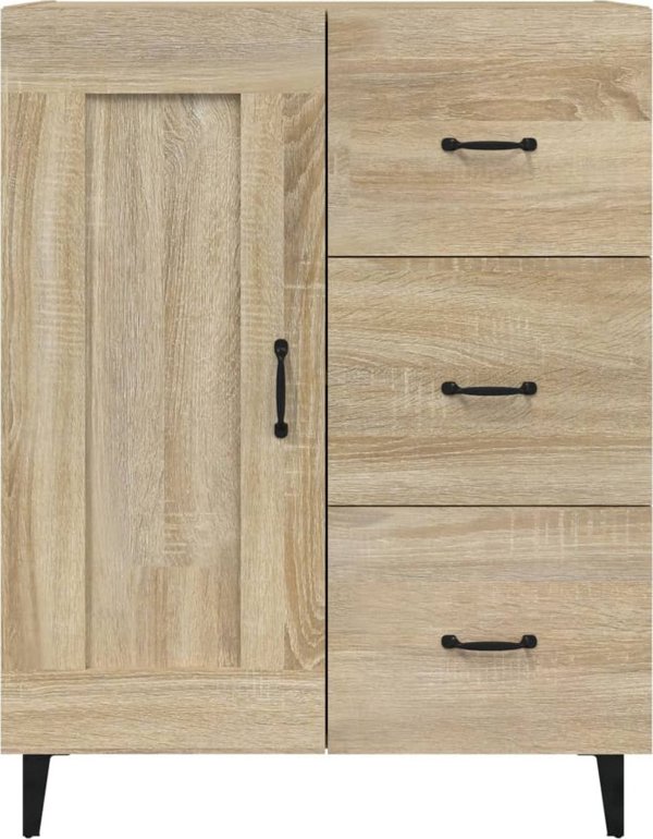vidaXL Komoda, δρυς Sonoma, 69,5x34x90 cm, υλικό ξύλου