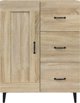 vidaXL Komoda, δρυς Sonoma, 69,5x34x90 cm, υλικό ξύλου