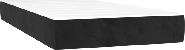 vidaXL Κρεβάτι Continental με στρώμα, μαύρο, βελούδο, 90x200 εκ