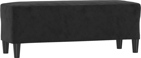 vidaXL Πάγκος, μαύρος, 100x35x41 cm, επενδυμένος με βελούδο