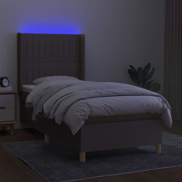 vidaXL Κρεβάτι Continental με στρώμα, ταουπέ, 90x200 εκ, ύφασμα