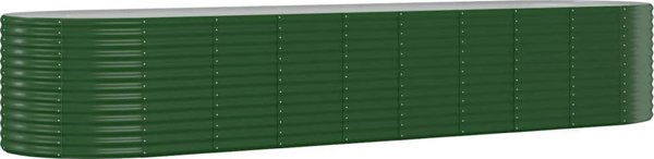 vidaXL vidaXL Donica ogrodowa, malowana proszkowo stal, 396x100x68 cm zielona