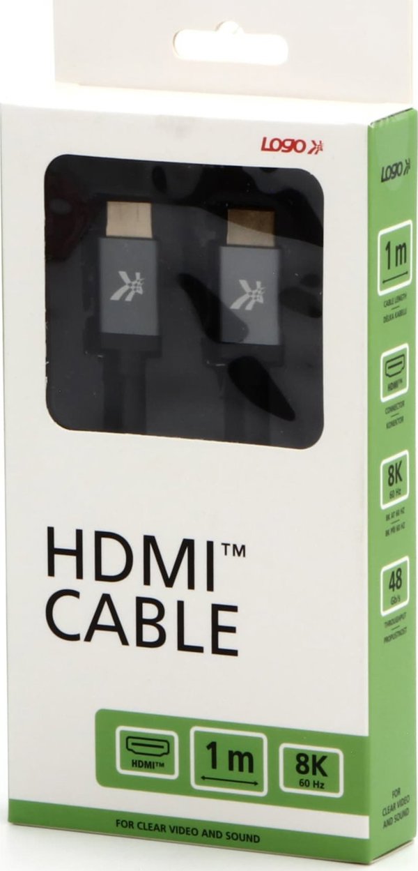 Καλώδιο HDMI 2.1 NoName, 8K@60Hz, 48Gb/s, Υπερυψηλή Ταχύτητα, Επιχρυσωμένες Συνδέσεις, Αλουμινένιο Περίβλημα, Γκρι, 1m