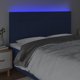 vidaXL Κεφαλάρι κρεβατιού με LED, μπλε, 160x5x118/128 cm, ύφασμα