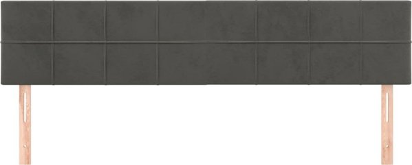 vidaXL Zaglowki do lozka, 2 szt., ciemnoszary, 90x5x78/88 cm, aksamit