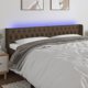 vidaXL Κεφαλάρι κρεβατιού με LED, σκούρο καφέ, 183x16x78/88cm, ύφασμα