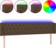 vidaXL Κεφαλάρι κρεβατιού με LED, σκούρο καφέ, 183x16x78/88cm, ύφασμα