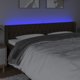 vidaXL Κεφαλάρι κρεβατιού με LED, σκούρο καφέ, 183x16x78/88cm, ύφασμα