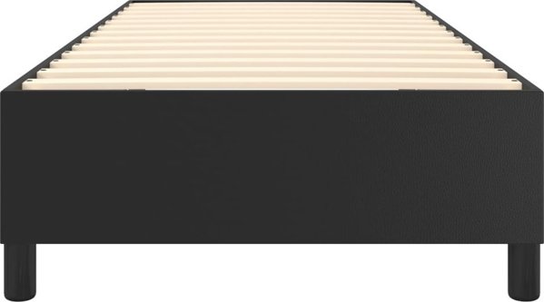 vidaXL Κρεβάτι Continental, μαύρο, με τεχνητό δέρμα, 90x190 εκ