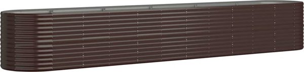 vidaXL Γλάστρα κήπου από βαμμένο φύλλο χάλυβα 440x80x68 cm καφέ