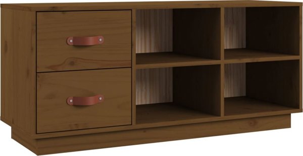 vidaXL Szafka na buty, miodowy braz, 100x34x45 cm, lite drewno sosnowe