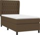 vidaXL Καφέ Κρεβάτι Continental με Στρώμα, Υφασμάτινο, 90x190 cm