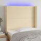 vidaXL Κεφαλάρι για κρεβάτι με LED, εκρού, 103x16x118/128 cm, ύφασμα