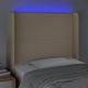 vidaXL Κεφαλάρι για κρεβάτι με LED, εκρού, 103x16x118/128 cm, ύφασμα