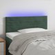 vidaXL Κεφαλάρι κρεβατιού με φωτισμό LED, σκούρο πράσινο, 100x5x78/88 εκ, βελούδο