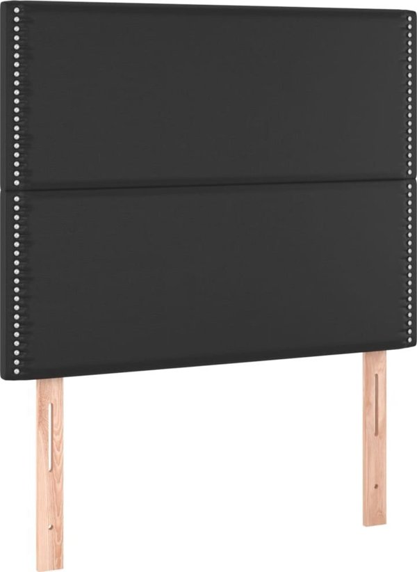 vidaXL Κεφαλάρι κρεβατιού, σετ 2 τεμ., μαύρο, 100x5x78/88 εκ., τεχνητό δέρμα